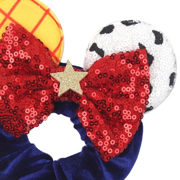 Velvet Sparkle Sequin Hair Scrunchies 4 Pack for Women Girls Kids Party - Picture 6 of 7